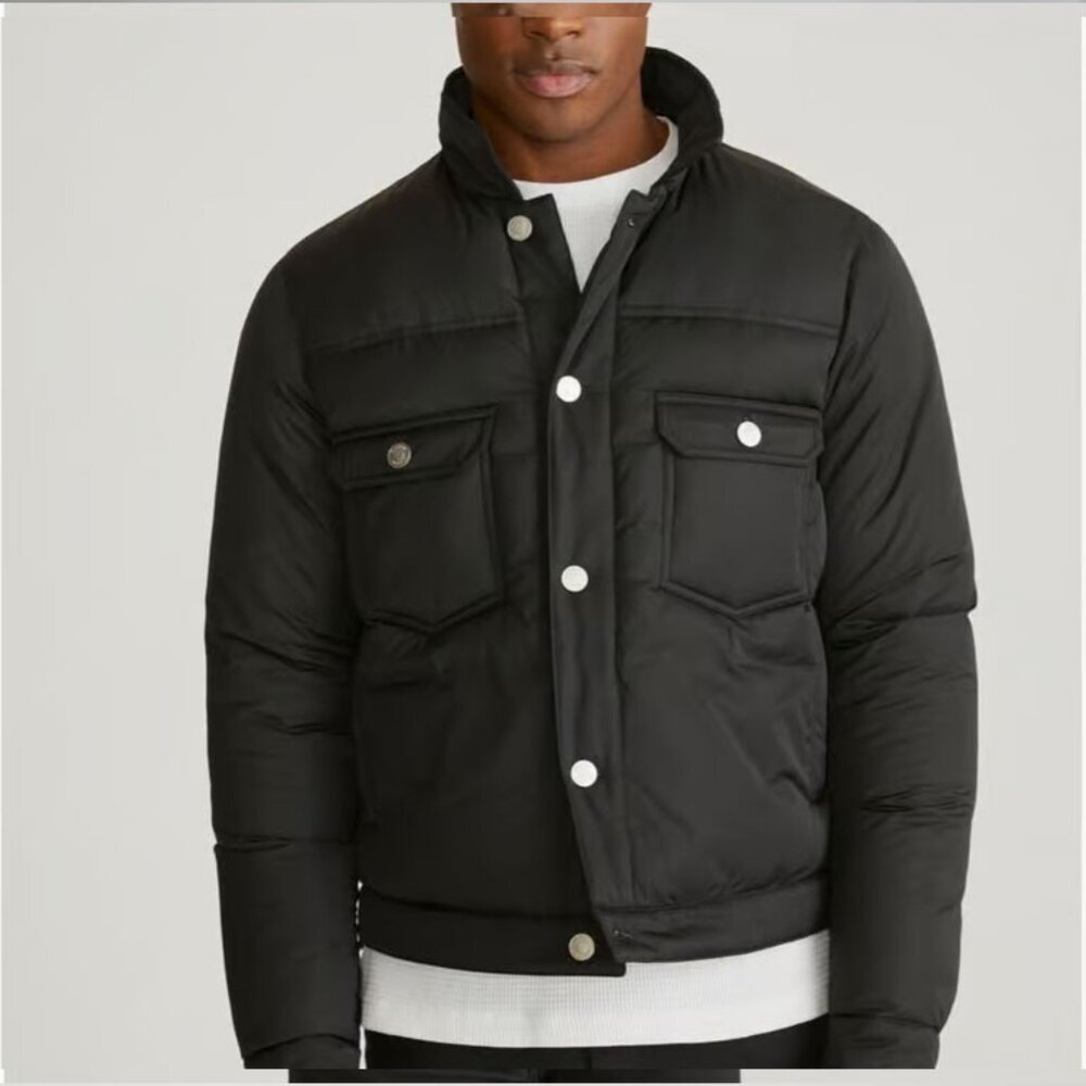 Hudson Jeans Mens Quilted Puffer Trucker Jacket